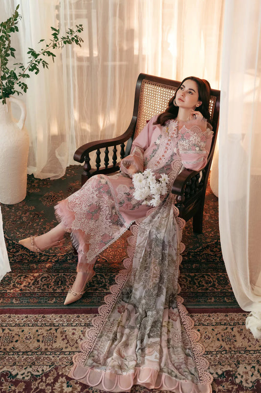 3PC DHANAK EMBROIDERED SHIRT WITH WOOL PRINTED SHAWL AND TROUSER SF013