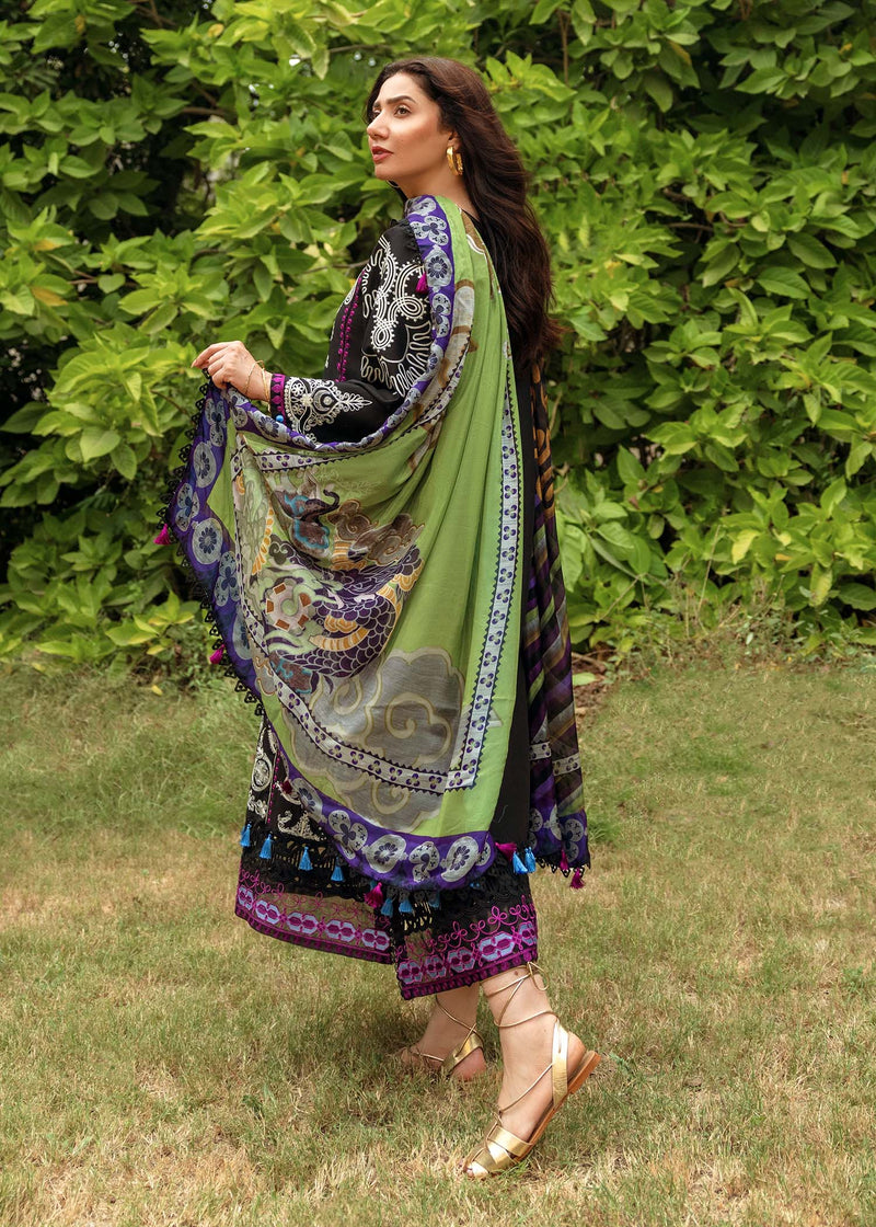 Siraa by Sadaf D #113-01 – Luxury Lawn 3PC – Monark Print Dupatta
