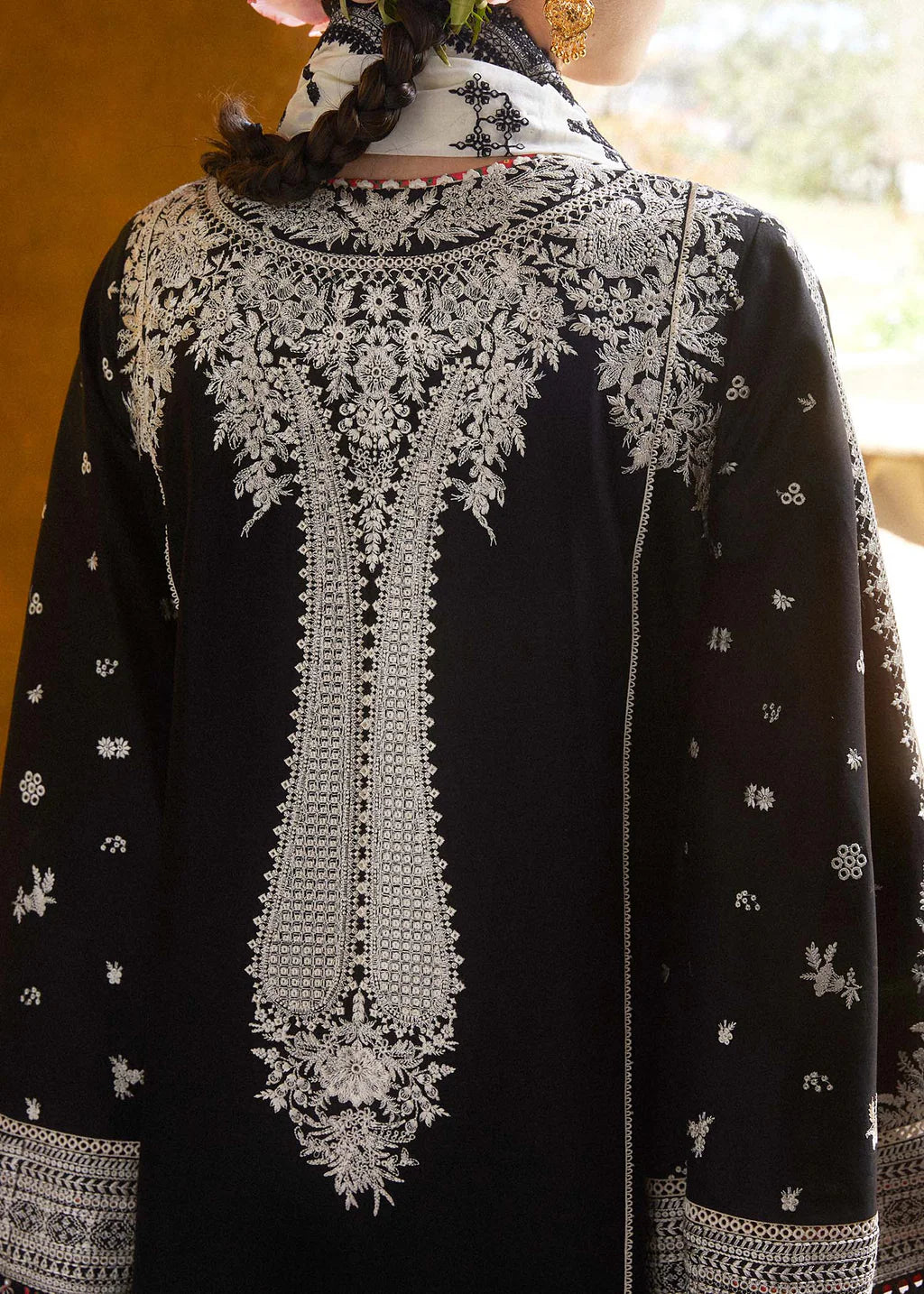 3PC DHANAK EMBROIDERED SHIRT WITH wool prient DUPATTA AND EMB TROUSER sf019