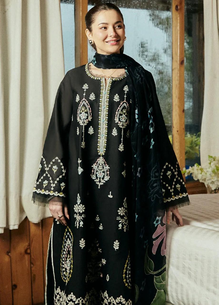 3PC DHANAK EMBROIDERED SHIRT WITH WOOL PRINT SHAWL AND TROUSER SF026