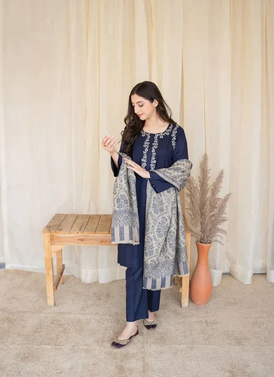 Aisling 3PC – Elegant Embroidered Lawn Set | 2025