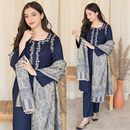 Aisling 3PC – Elegant Embroidered Lawn Set | 2025