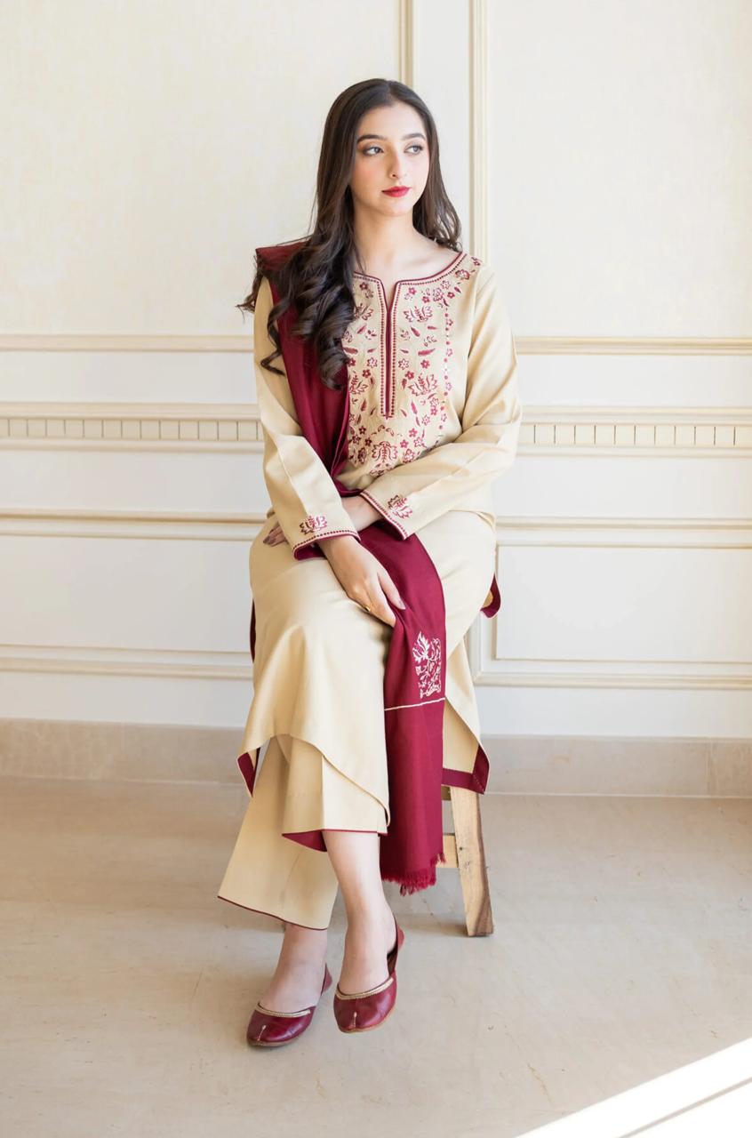 Aisling-3PC DHANAK – Elegant Embroidered Suit – 6016