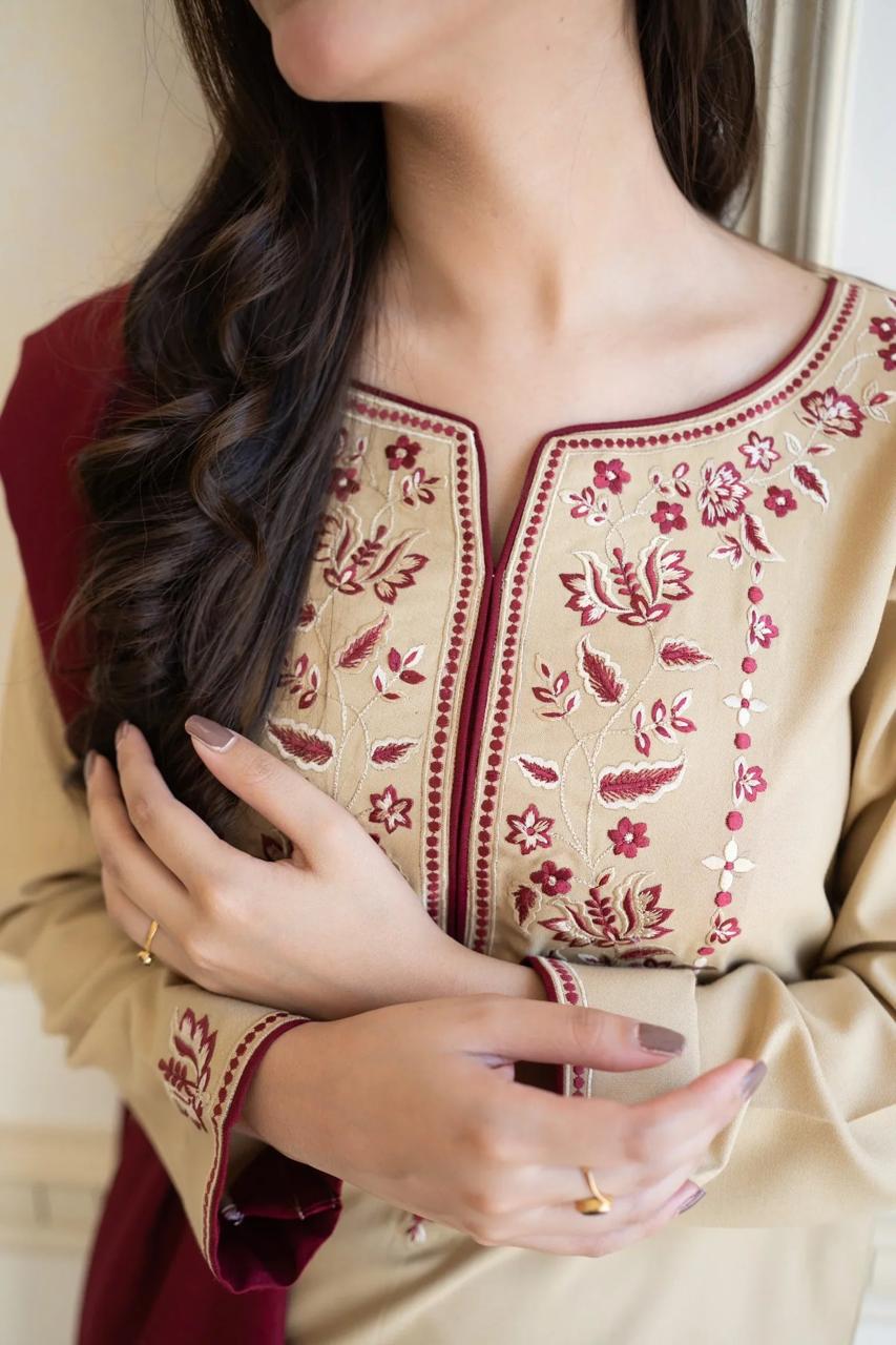 Aisling-3PC DHANAK – Elegant Embroidered Suit – 6016