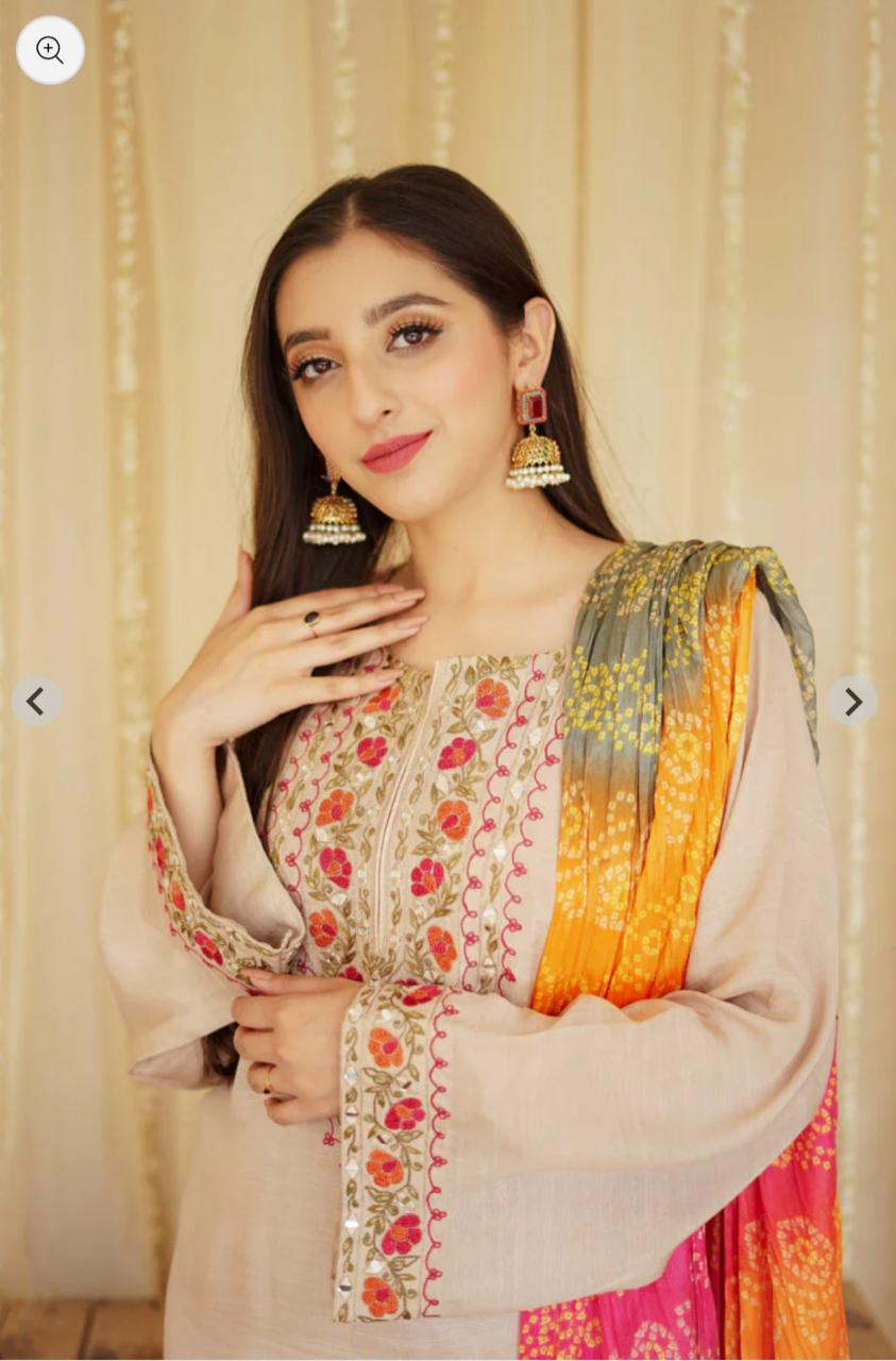 Aisling-3PC DHANAK – Elegant Embroidered Suit – 6031