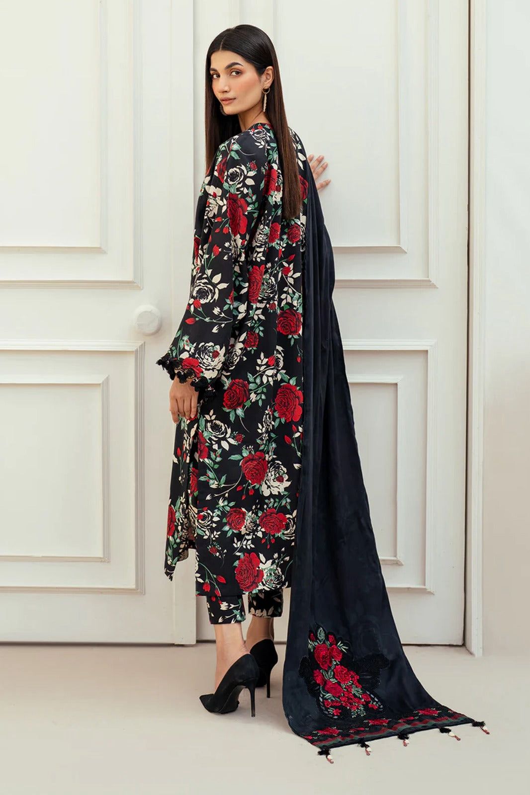 BAROQUE - 3PC Lawn Printed Shirt With Voile Printed Dupatta-440 dw 403