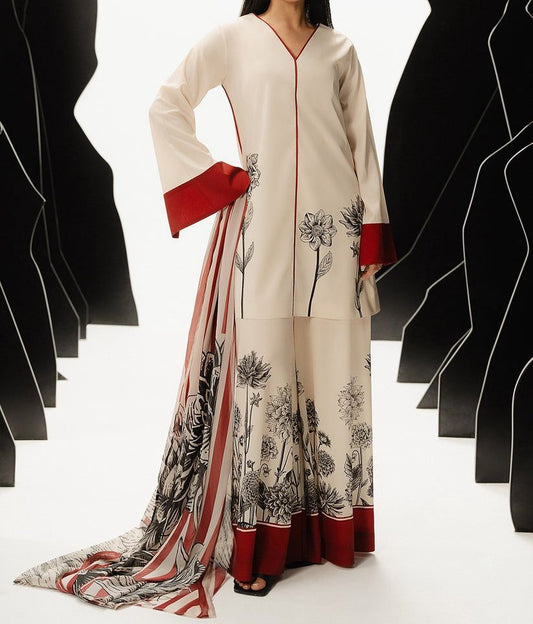 LULUSAR Silk 3PC Digital Printed ,SK-4019