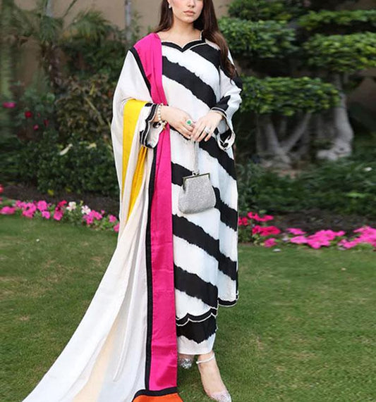 LULUSAR Silk 3PC Digital Printed ,SK-4003