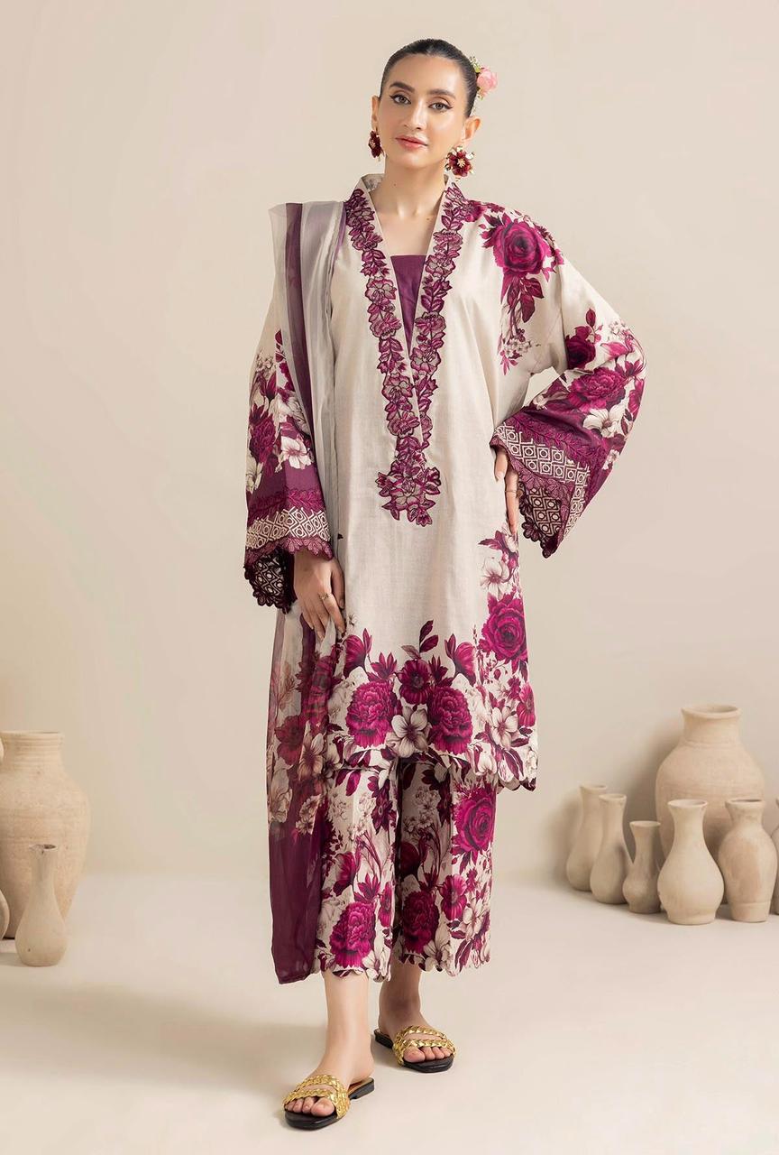 SAPPHIRE -3PC KARANDI Bana Dori Printed Shirt With Printed Duppta -SAF 5013