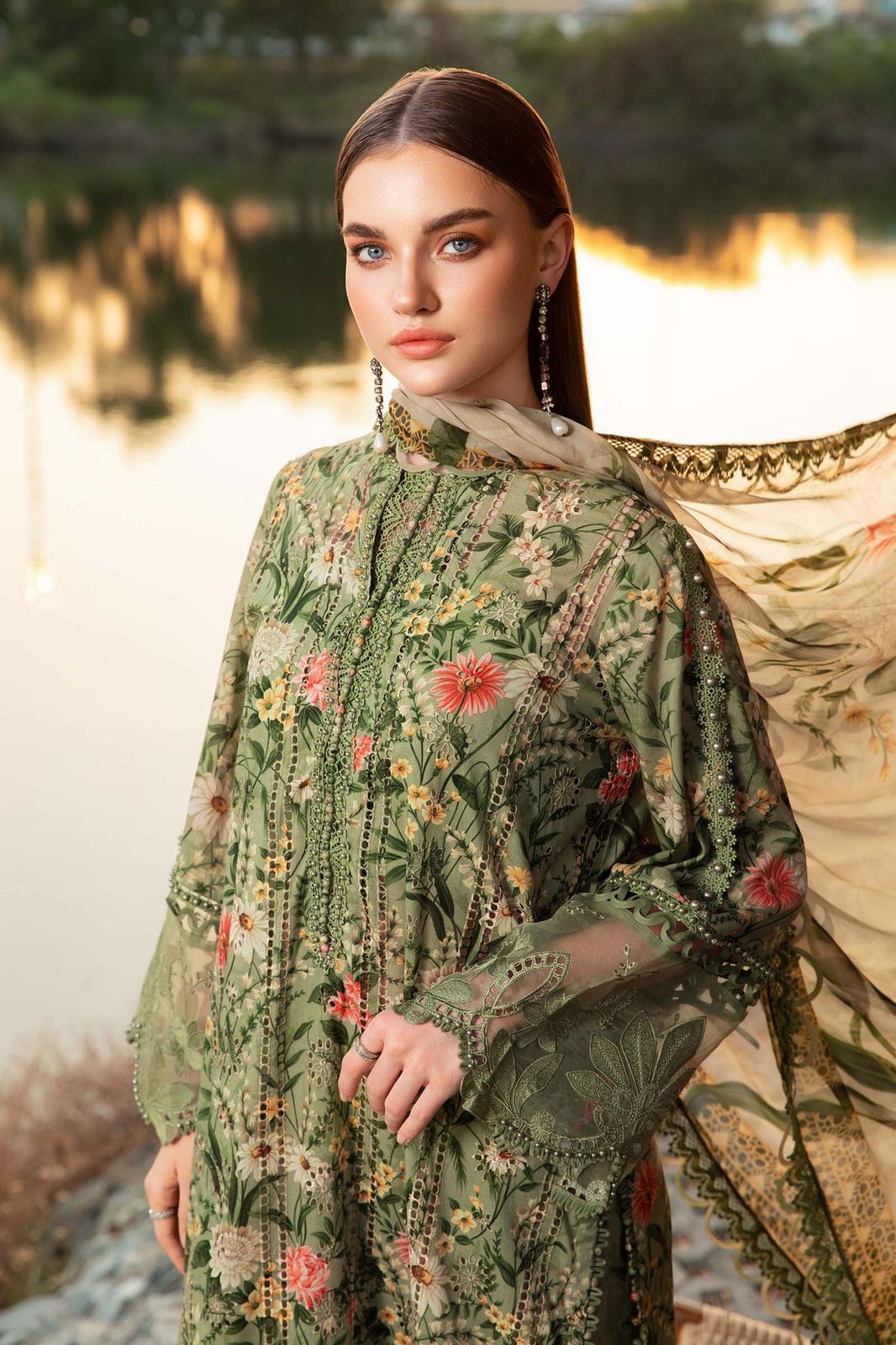 SAPPHIRE -3PC KARANDI Bana Dori Printed Shirt With Printed Duppta -SAF 5007
