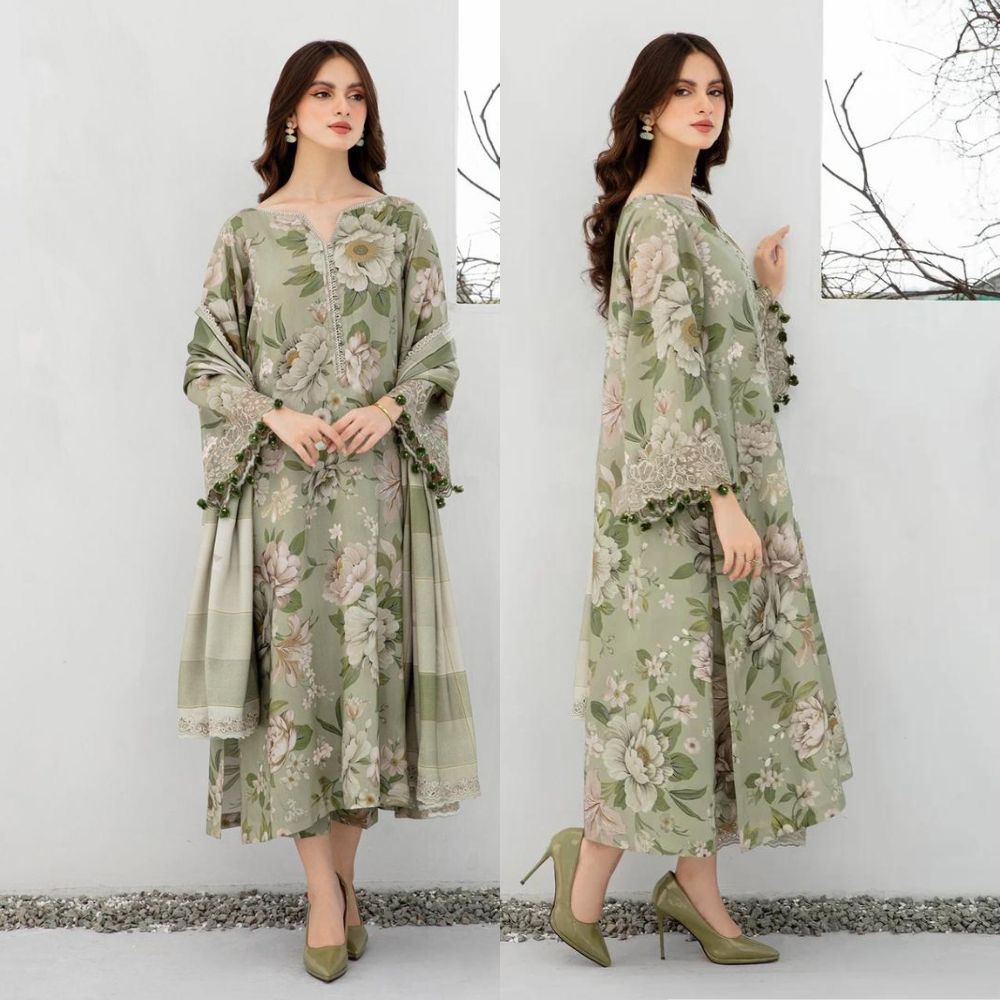 SAPPHIRE -3PC KARANDI Bana Dori Printed Shirt With Printed Duppta -SAF 5028