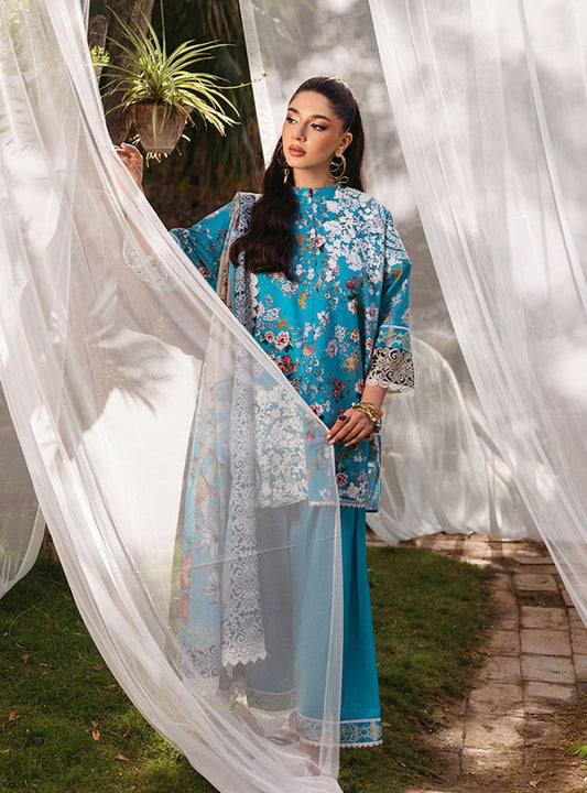 BAROQUE - 3PC Lawn Printed Shirt With Voile Printed Dupatta-DW 204