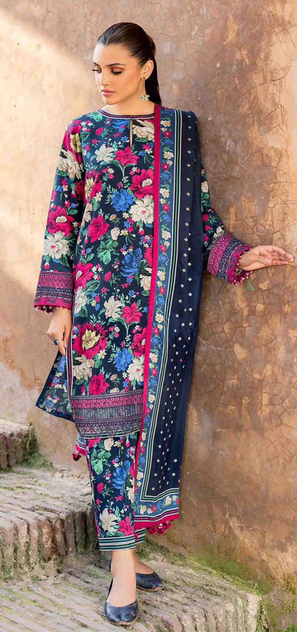 BAROQUE - 3PC Lawn Printed Shirt With Voile Printed Dupatta-440 dw 804