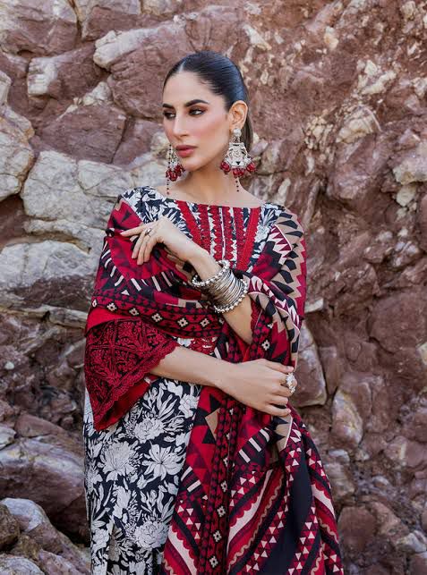 BAROQUE - 3PC Lawn Printed Shirt With Voile Printed Dupatta-440 dw 805