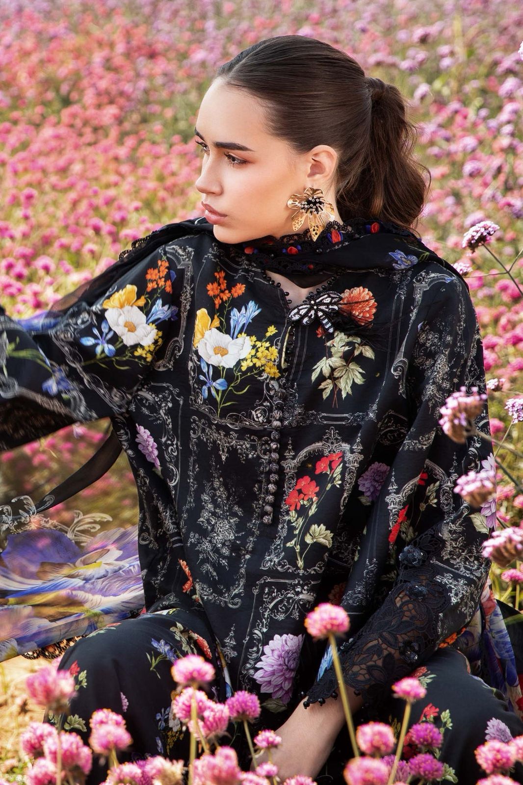BAROQUE - 3PC Lawn Printed Shirt With Voile Printed Dupatta-DW 209