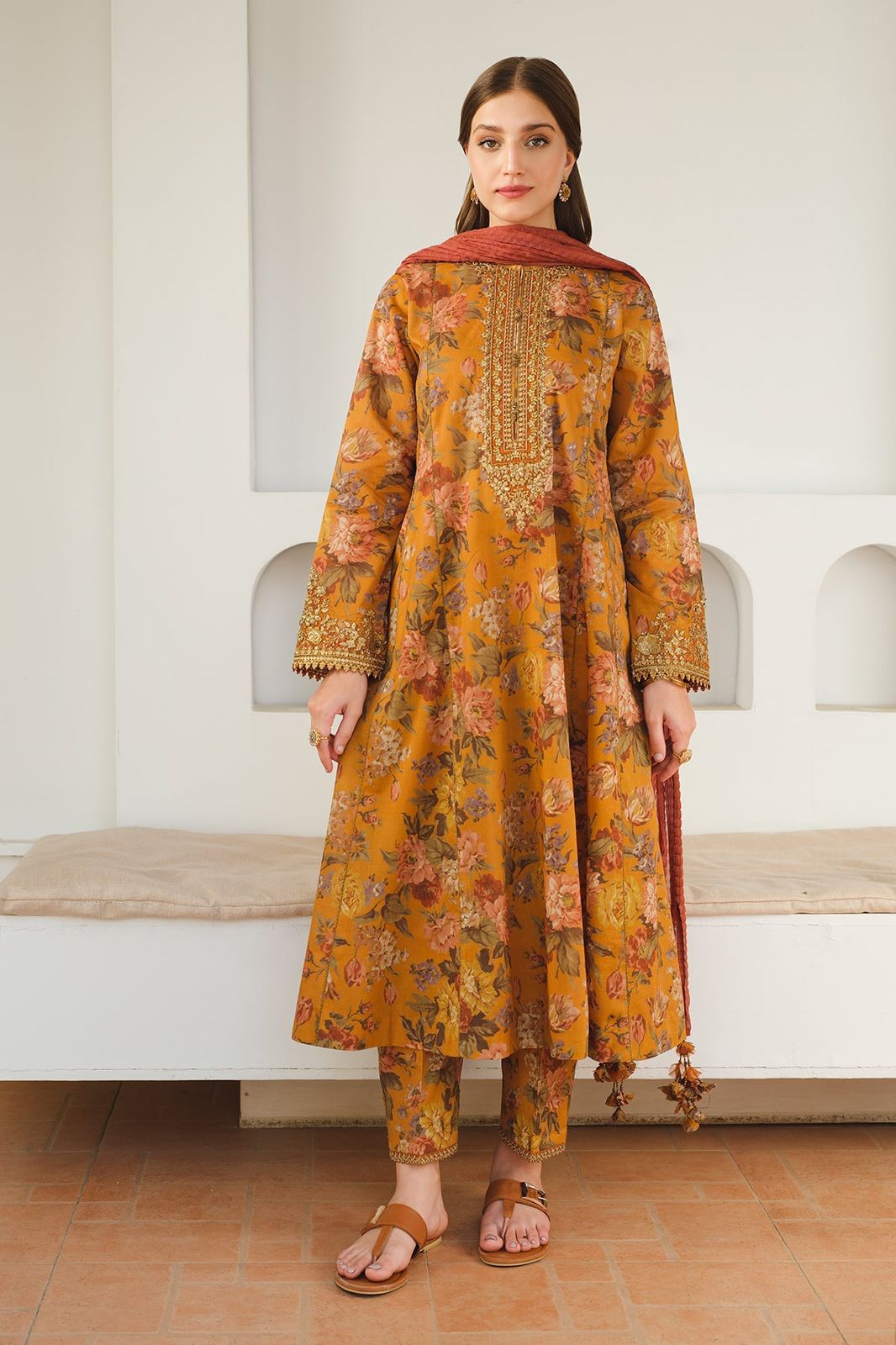 BAROQUE - 3PC Lawn Printed Shirt With Voile Printed Dupatta-440 dw 808