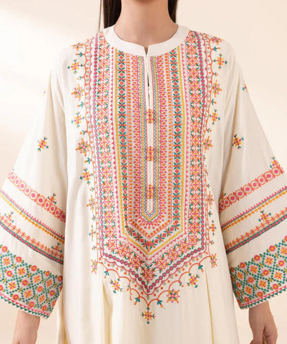 3PC DHANAK EMBROIDERED SHIRT WITH PRINTED WOOL SHAWL AND TROUSER SF08