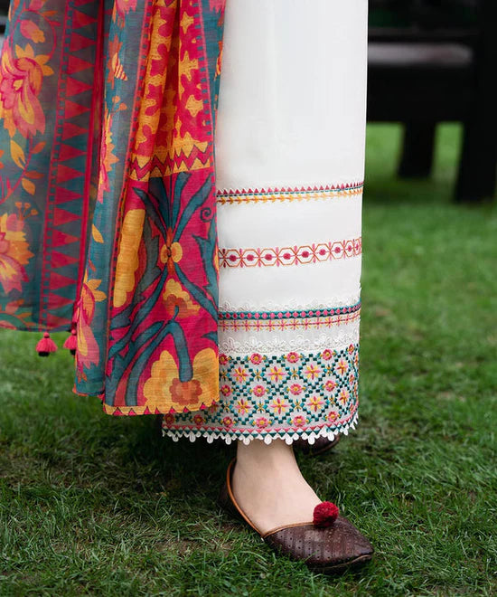 3PC DHANAK EMBROIDERED SHIRT WITH PRINTED WOOL SHAWL AND TROUSER SF08