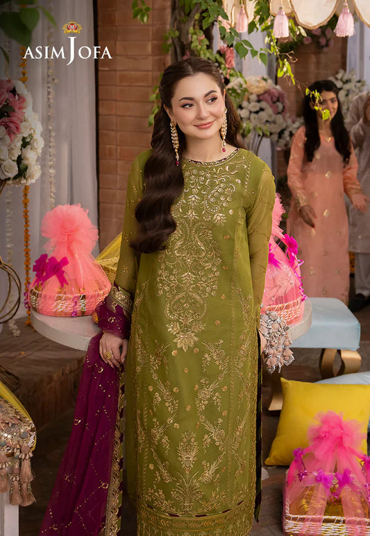 Dhanak 3PC Embroidered With Chiffon Embroidered Dupatta SF027