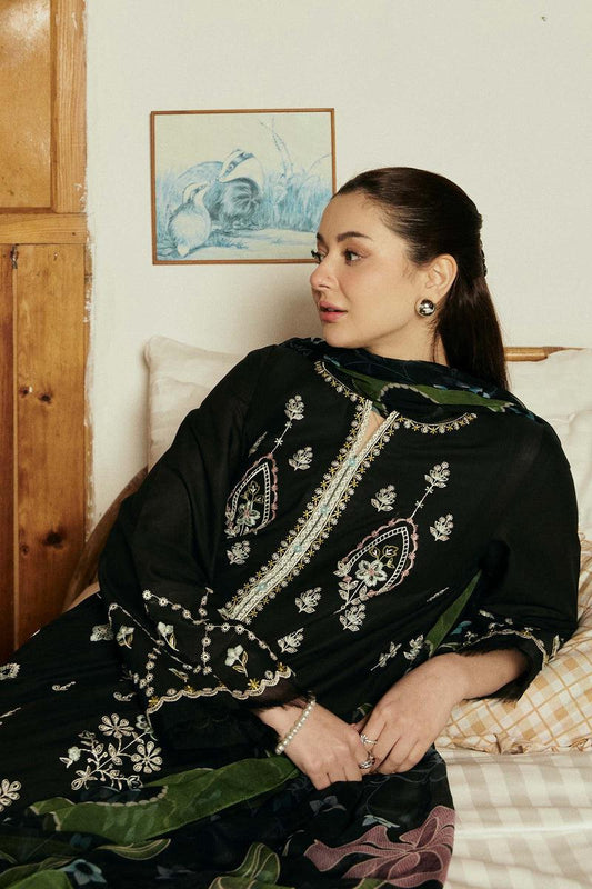 3PC DHANAK EMBROIDERED SHIRT WITH WOOL PRINT SHAWL AND TROUSER SF026