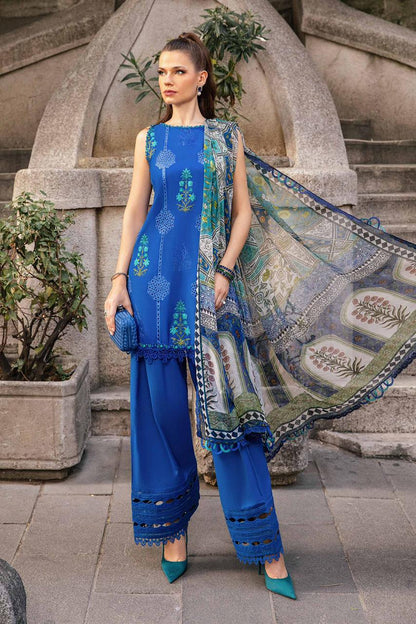 3PC (Unstitched) Chickan Kari Embroidered Dhanak Suit -SF 020
