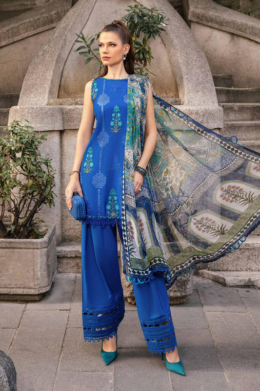 3PC (Unstitched) Chickan Kari Embroidered Dhanak Suit -SF 020