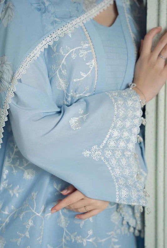 3PC DHANAK – Elegant Embroidered Suit