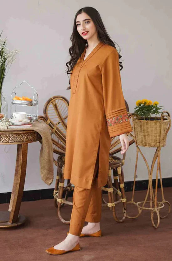 AISLING -3PC DHANAK SHIRT WITH DHANAK EMBROIDERED SHAWL& TROUSER -SF05