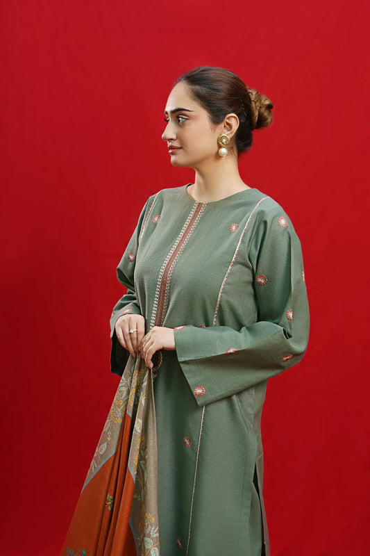 Urge D #22-01 – Luxury Lawn 3PC – Jacquard Monar Printed Dupatta