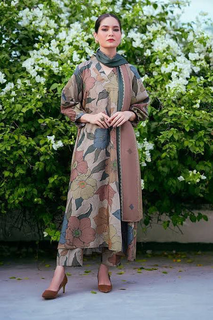 SAPPHIRE -3PC KARANDI  Bana Dori Printed  Shirt With Printed Duppta -SAF 5068