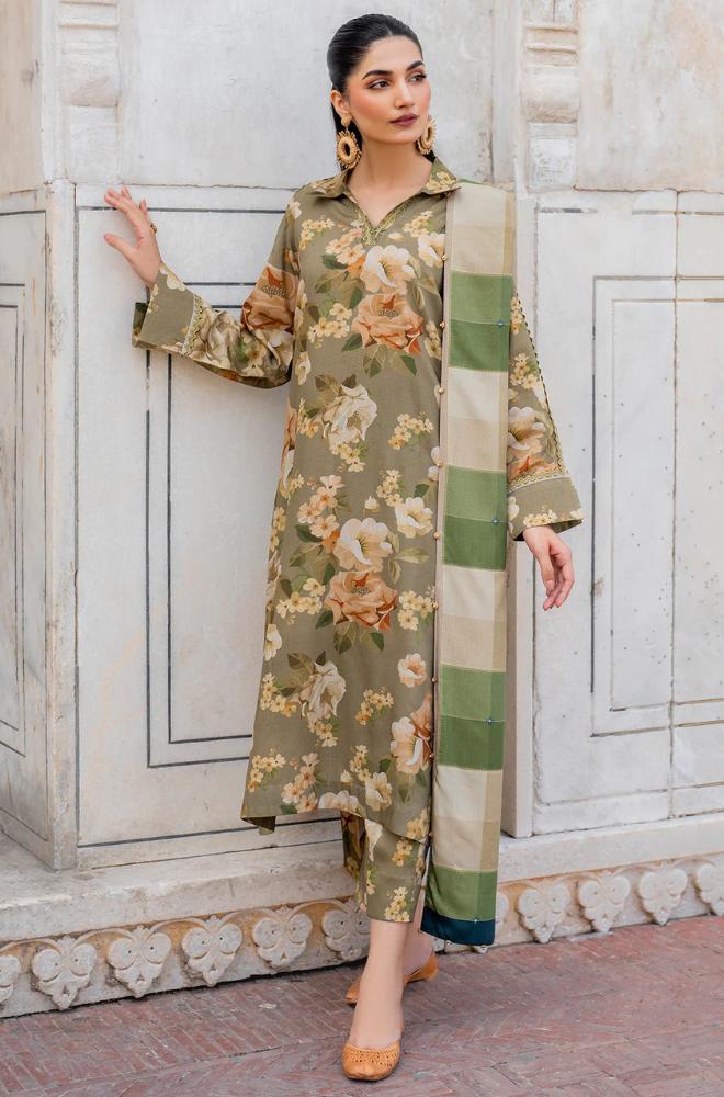 SAPPHIRE -3PC KARANDI  Bana Dori Printed  Shirt With Printed Duppta -SAF 5074