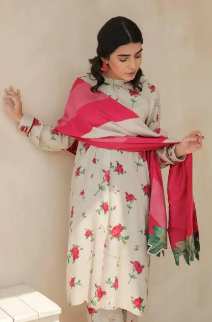 SAPPHIRE -3PC KARANDI  Bana Dori Printed  Shirt With Printed Duppta -SAF 5073