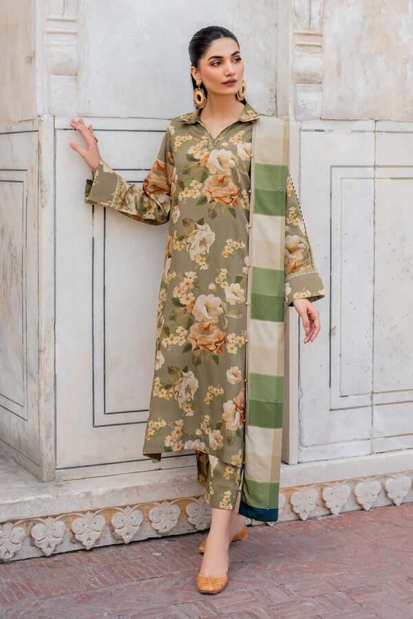 SAPPHIRE -3PC KARANDI  Bana Dori Printed  Shirt With Printed Duppta -SAF 5074
