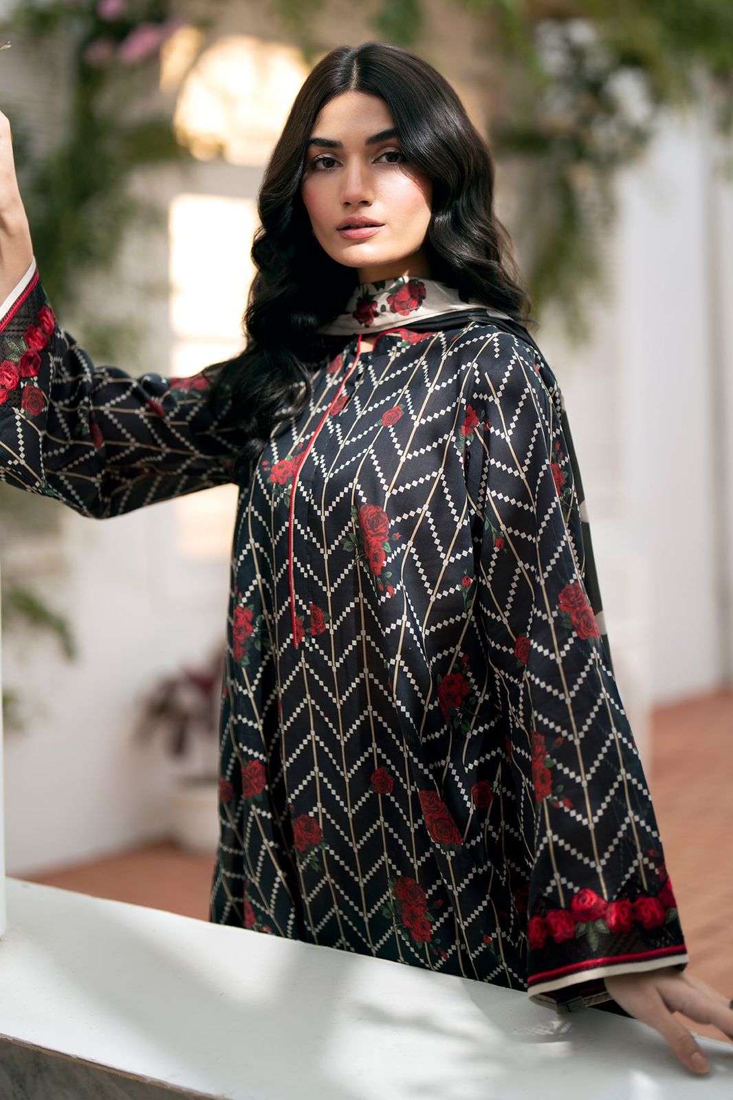 SAPPHIRE -3PC KARANDI  Bana Dori Printed  Shirt With Printed Duppta -SAF 5035
