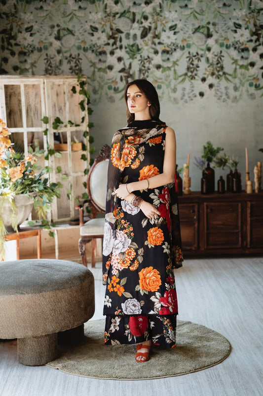 SAPPHIRE -3PC KARANDI  Bana Dori Printed  Shirt With Printed Duppta -SAF 5036
