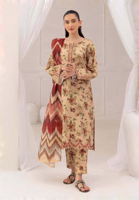 SAPPHIRE -3PC KARANDI  Bana Dori Printed  Shirt With Printed Duppta -SAF 5041