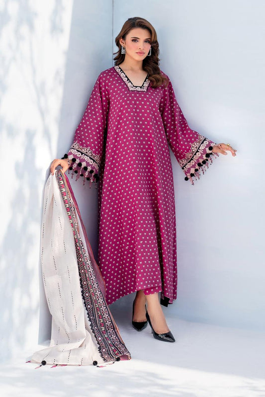 SAPPHIRE -3PC KARANDI  Bana Dori Printed  Shirt With Printed Duppta -SAF 5043