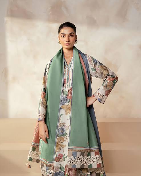 SAPPHIRE -3PC KARANDI  Bana Dori Printed  Shirt With Printed Duppta -SAF 5044