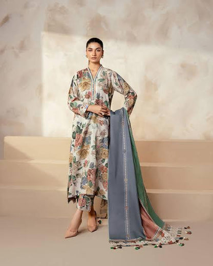 SAPPHIRE -3PC KARANDI  Bana Dori Printed  Shirt With Printed Duppta -SAF 5044