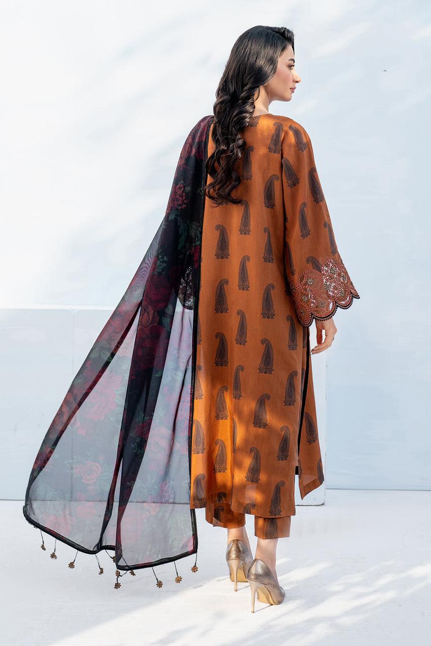 SAPPHIRE -3PC KARANDI  Bana Dori Printed  Shirt With Printed Duppta -SAF 5045