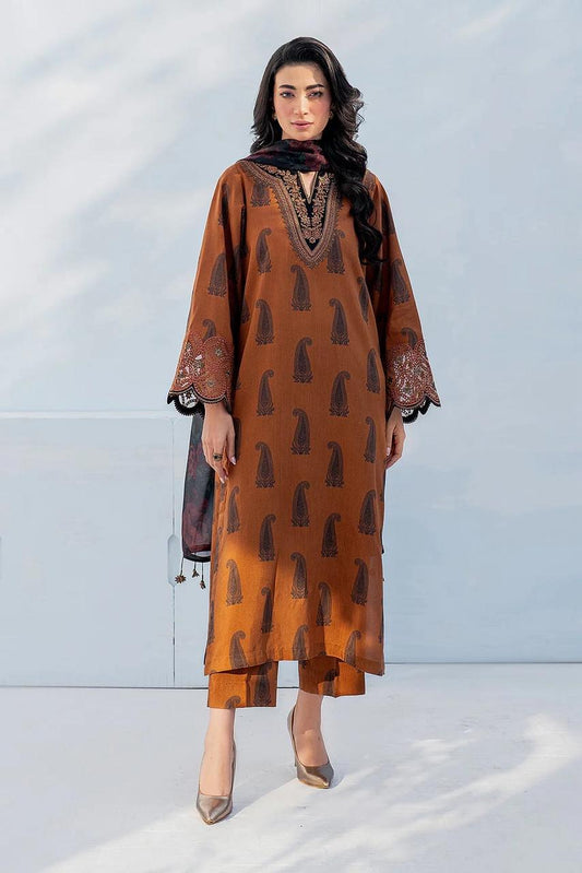 SAPPHIRE -3PC KARANDI  Bana Dori Printed  Shirt With Printed Duppta -SAF 5045