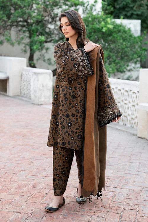 SAPPHIRE -3PC KARANDI  Bana Dori Printed  Shirt With Printed Duppta -SAF 5049