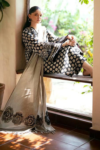 SAPPHIRE -3PC KARANDI  Bana Dori Printed  Shirt With Printed Duppta -SAF 5052