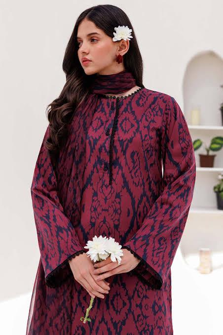 SAPPHIRE -3PC KARANDI  Bana Dori Printed  Shirt With Printed Duppta -SAF 5059