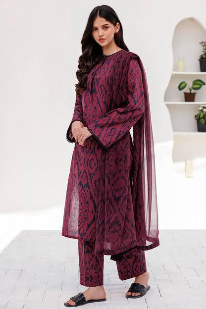 SAPPHIRE -3PC KARANDI  Bana Dori Printed  Shirt With Printed Duppta -SAF 5059