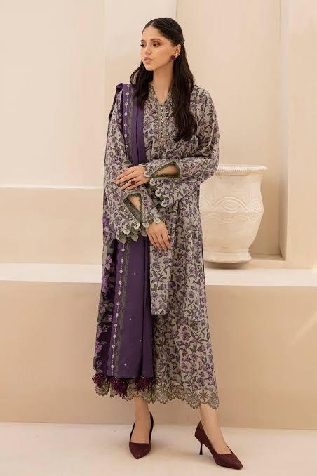 SAPPHIRE -3PC KARANDI  Bana Dori Printed  Shirt With Printed Duppta -SAF 5061