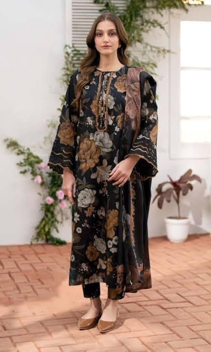 SAPPHIRE -3PC KARANDI  Bana Dori Printed  Shirt With Printed Duppta -SAF 5064