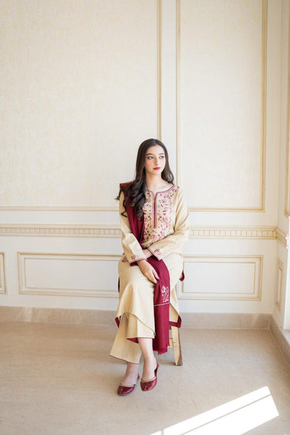 Aisling-3PC DHANAK – Elegant Embroidered Suit – 6016
