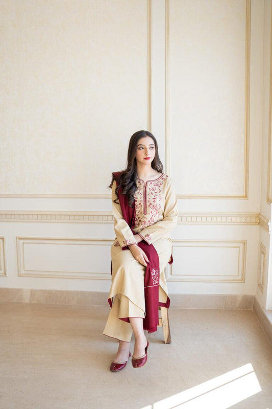 Aisling-3PC DHANAK – Elegant Embroidered Suit – 6016
