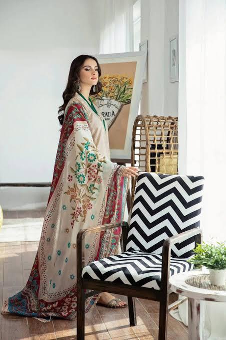 DYOT-3PC DHANAK – Elegant Embroidered Suit – 6004
